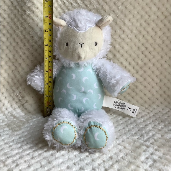 Ingenuity White and Mint Plush Lamb Toy Sensory - Picture 2 of 7
